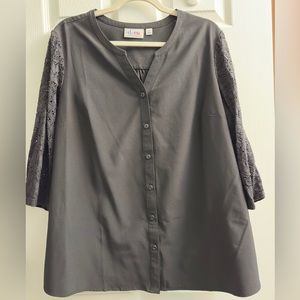 Denim & Company Large Black Blouse-Great condition